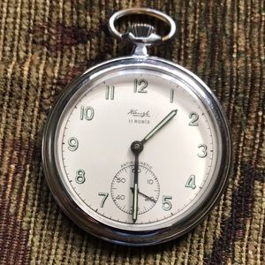Rare Original 1960s Antique Vintage Kienzle German Hunter’s Pocket Watch. Works!